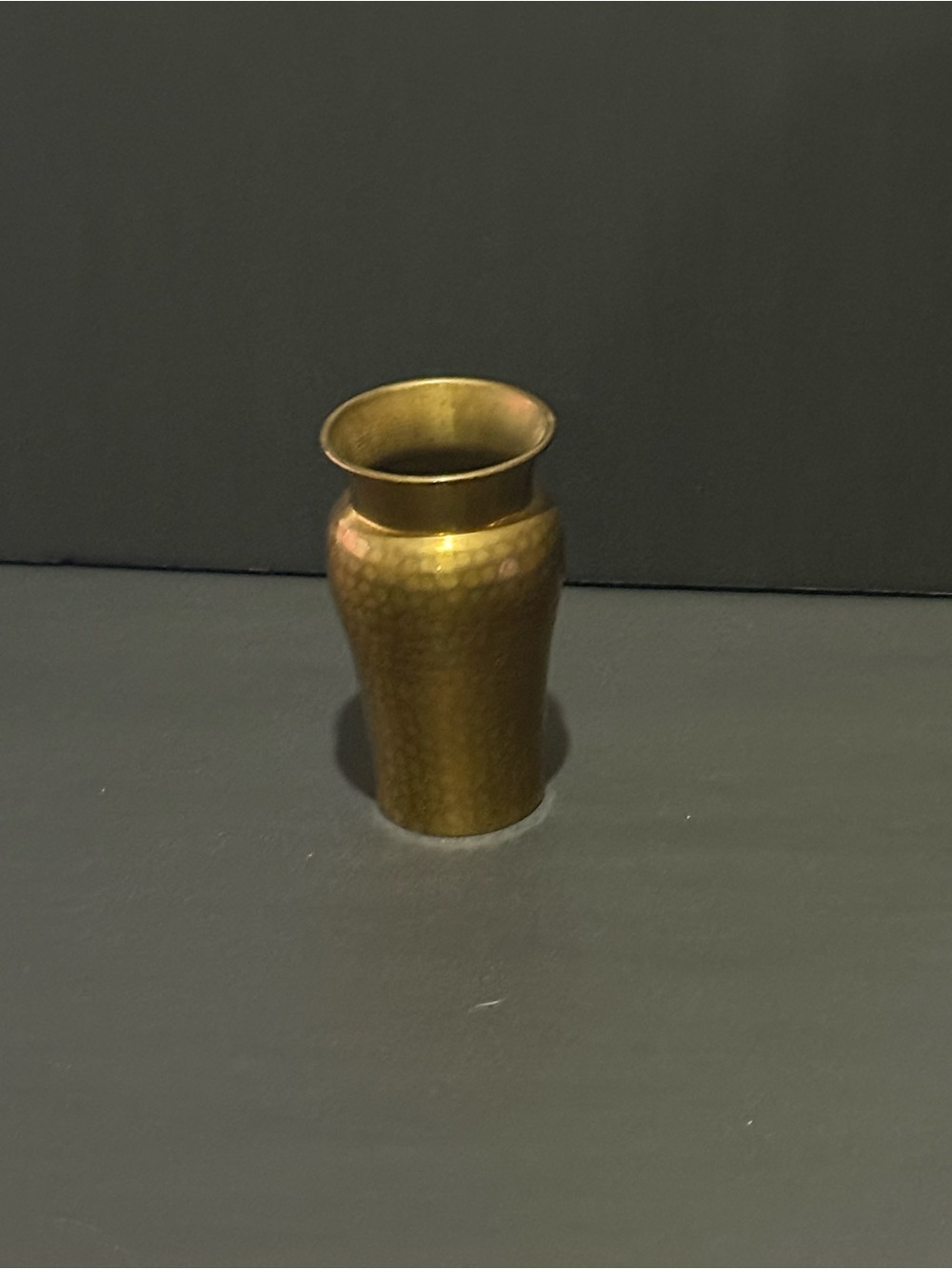 Brass Hammered Decorative Vase - Gold